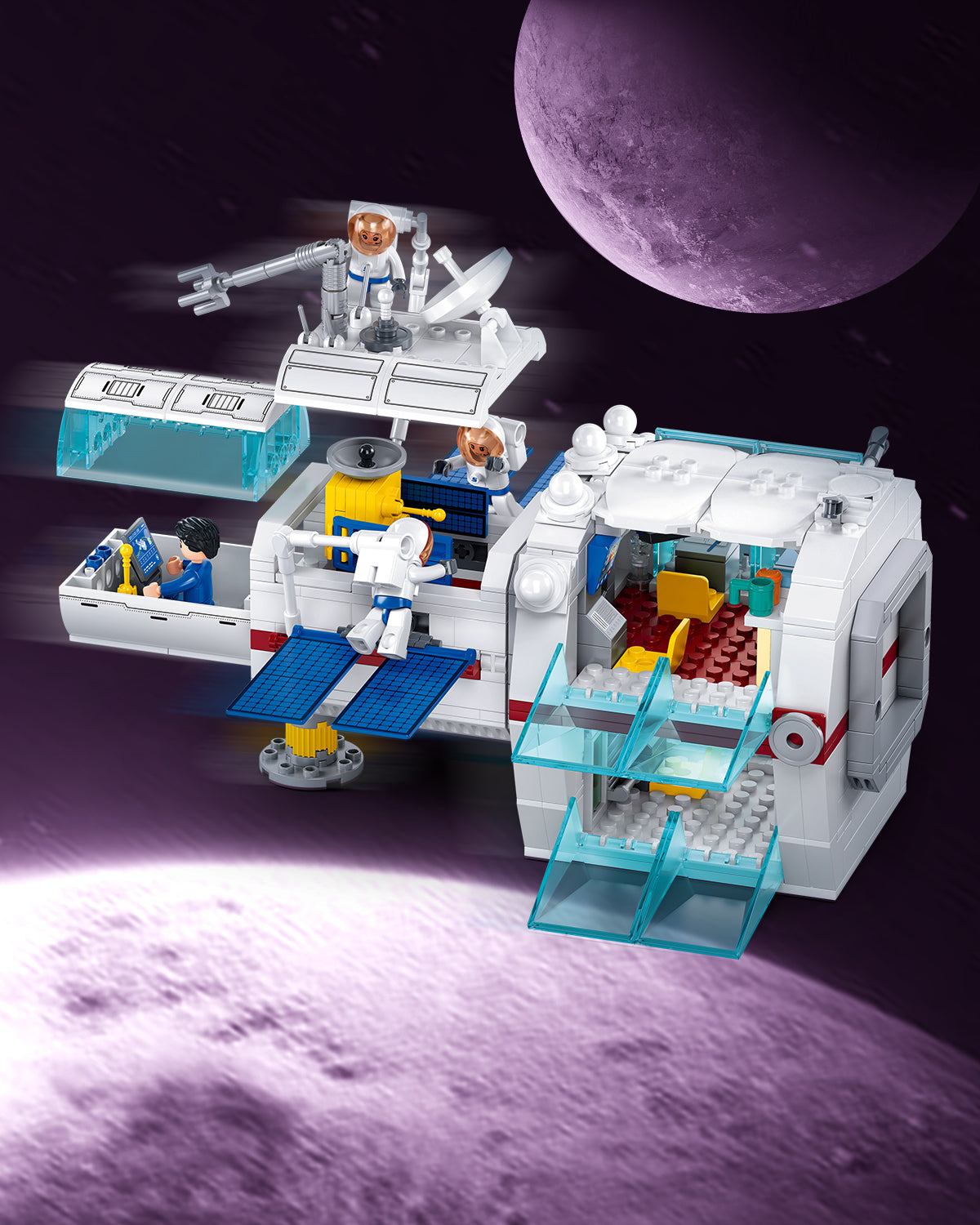 City Raumstation-Set mit Rakete, 502 Teile