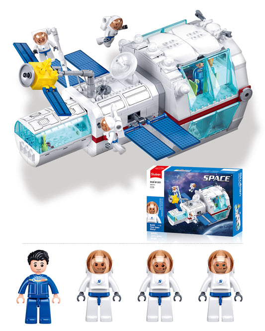 City Raumstation-Set mit Rakete, 502 Teile