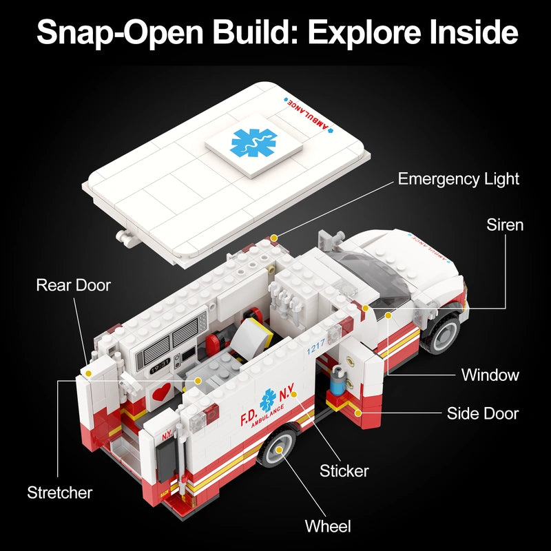 AmazingBlock MX10003 The American Ambulance building block set – image 4