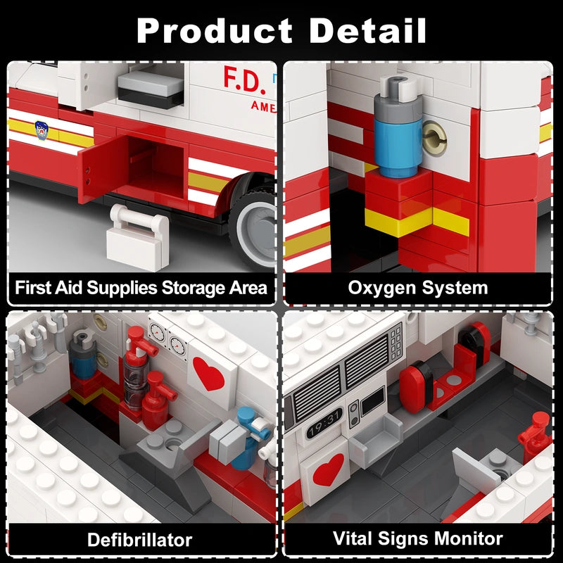 AmazingBlock MX10003 The American Ambulance building block set – image 5