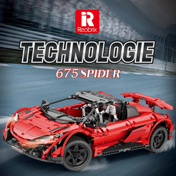 Reobrix ZZ11002-D The 1:10 Scale Red 675LT Spider (Motorized Model)