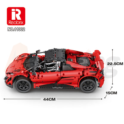 Reobrix 11002-D The 1:10 Scale Red 675LT Spider (Motorized Model)