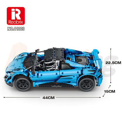 Reobrix 11002-D The 1:10 Scale Red 675LT Spider (Motorized Model)