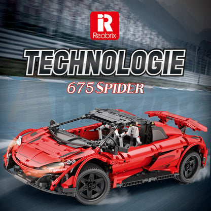 Reobrix 11002-D The 1:10 Scale Red 675LT Spider (Motorized Model)