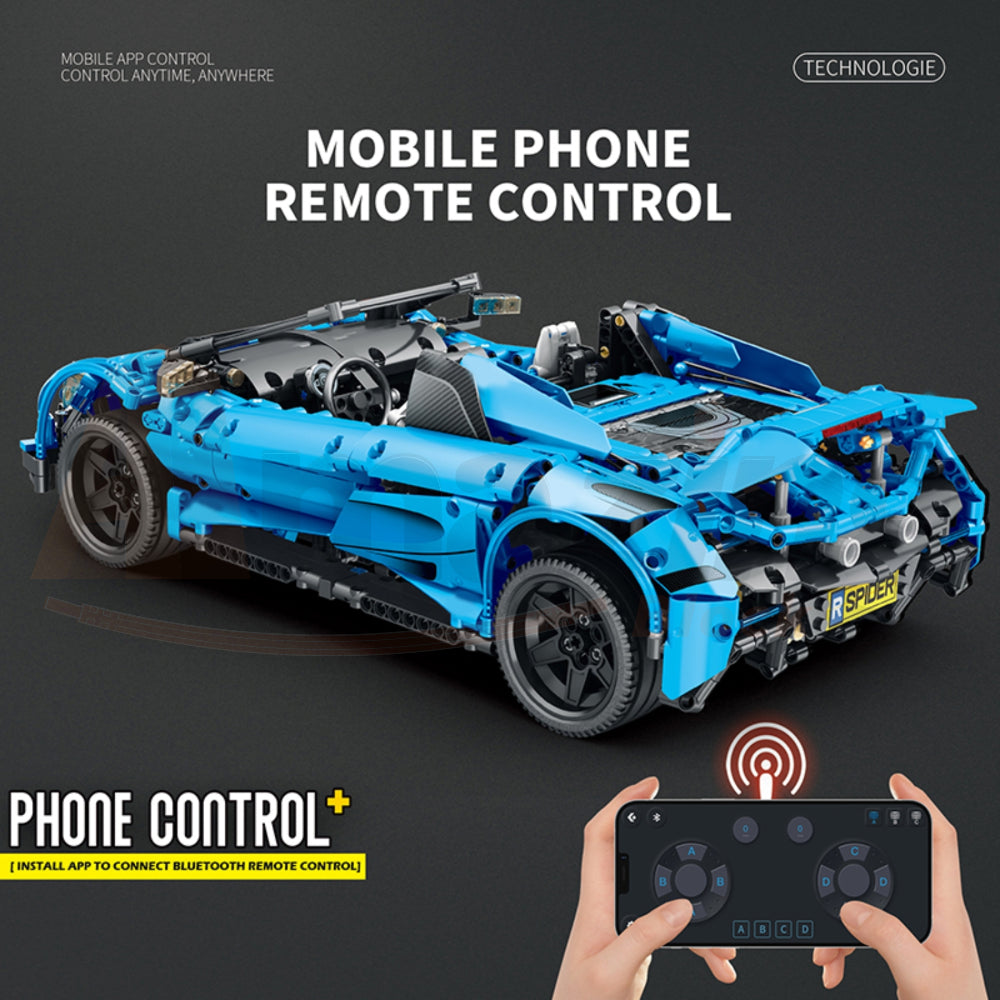 Reobrix 11002-D The 1:10 Scale Red 675LT Spider (Motorized Model)