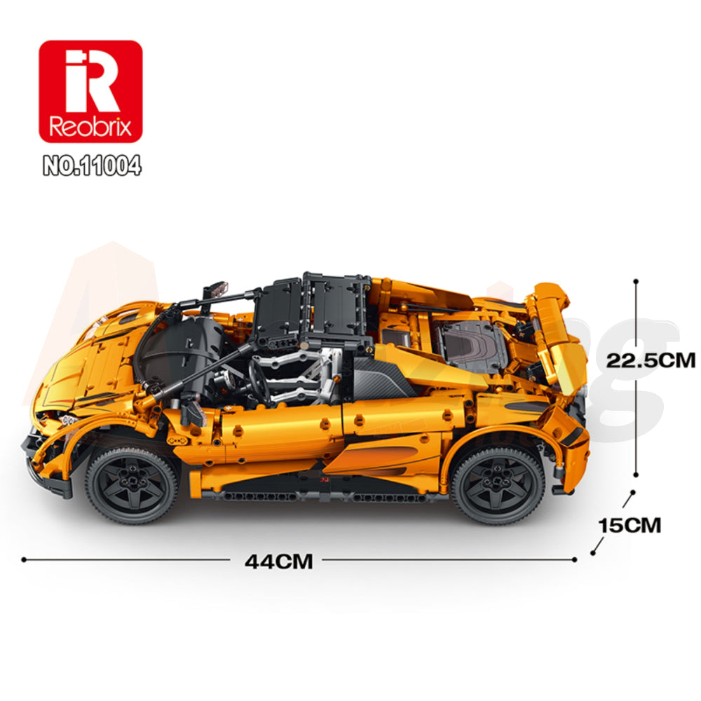 Reobrix 11002-D The 1:10 Scale Red 675LT Spider (Motorized Model)