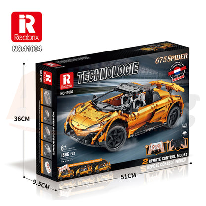 Reobrix 11002-D The 1:10 Scale Red 675LT Spider (Motorized Model)