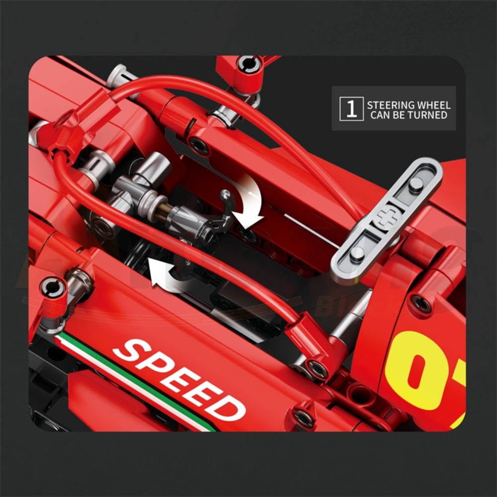 Reobrix 11007-D The 1:8 Scale Ferrari F1 Car (Motorized Model)