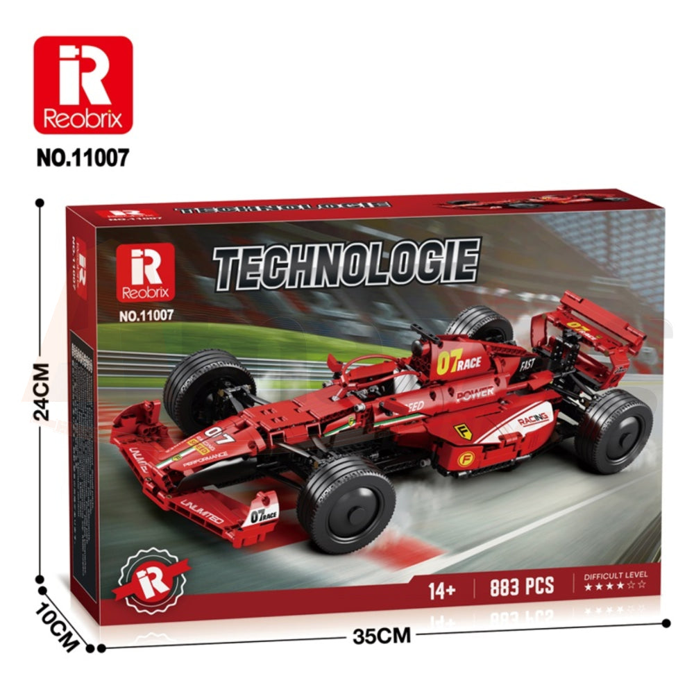 Reobrix 11007-D The 1:8 Scale Ferrari F1 Car (Motorized Model)
