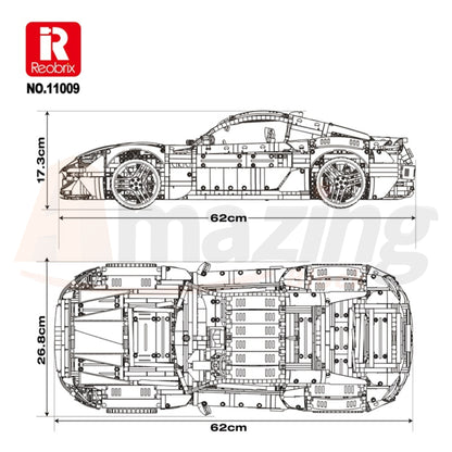 Reobrix 11009-D The Maserati GranTurismo 110th Anniversary Edition (Motorized Model)