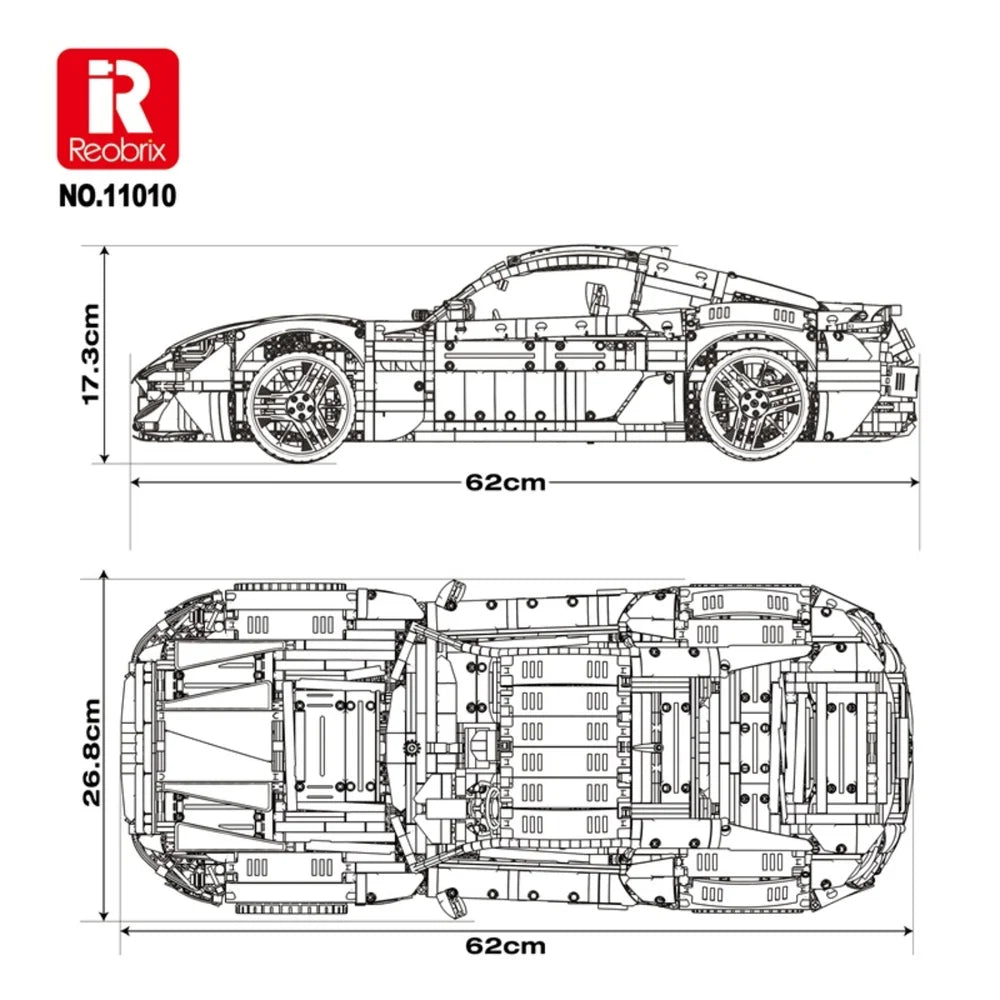 Reobrix ZZ11010 The Maserati GranTurismo 110th Anniversary Edition (Static Model)