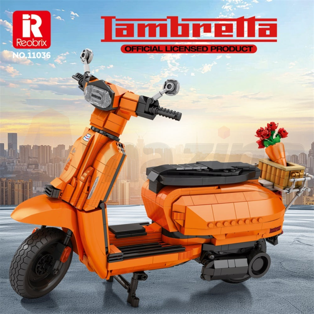 Reobrix 11036 The Retro Scooter Orange