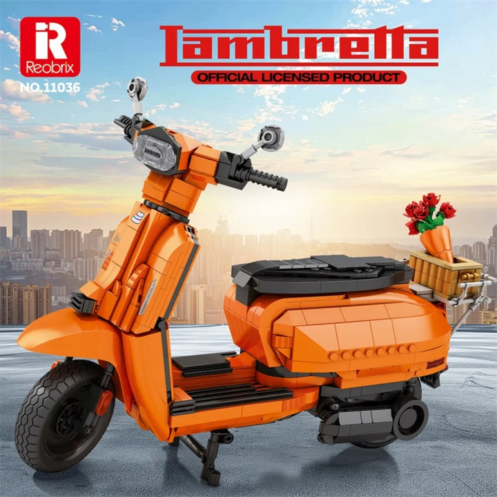 Reobrix ZZ11036 The Retro Scooter Orange