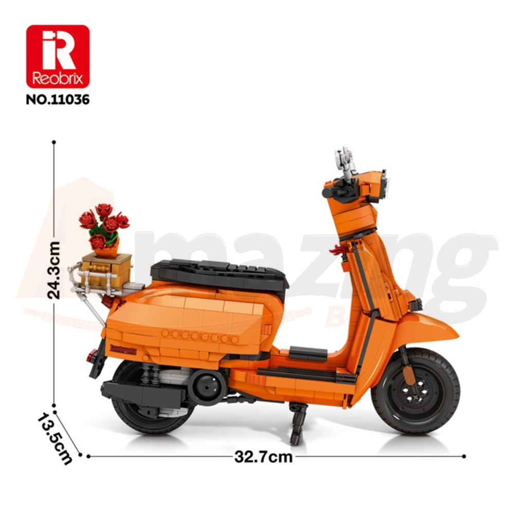 Reobrix 11036 The Retro Scooter Orange