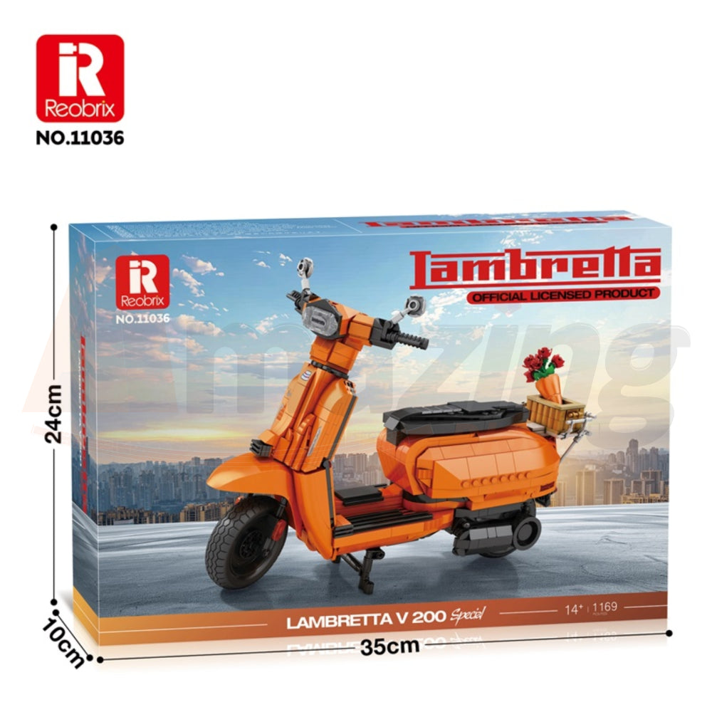 Reobrix 11036 The Retro Scooter Orange