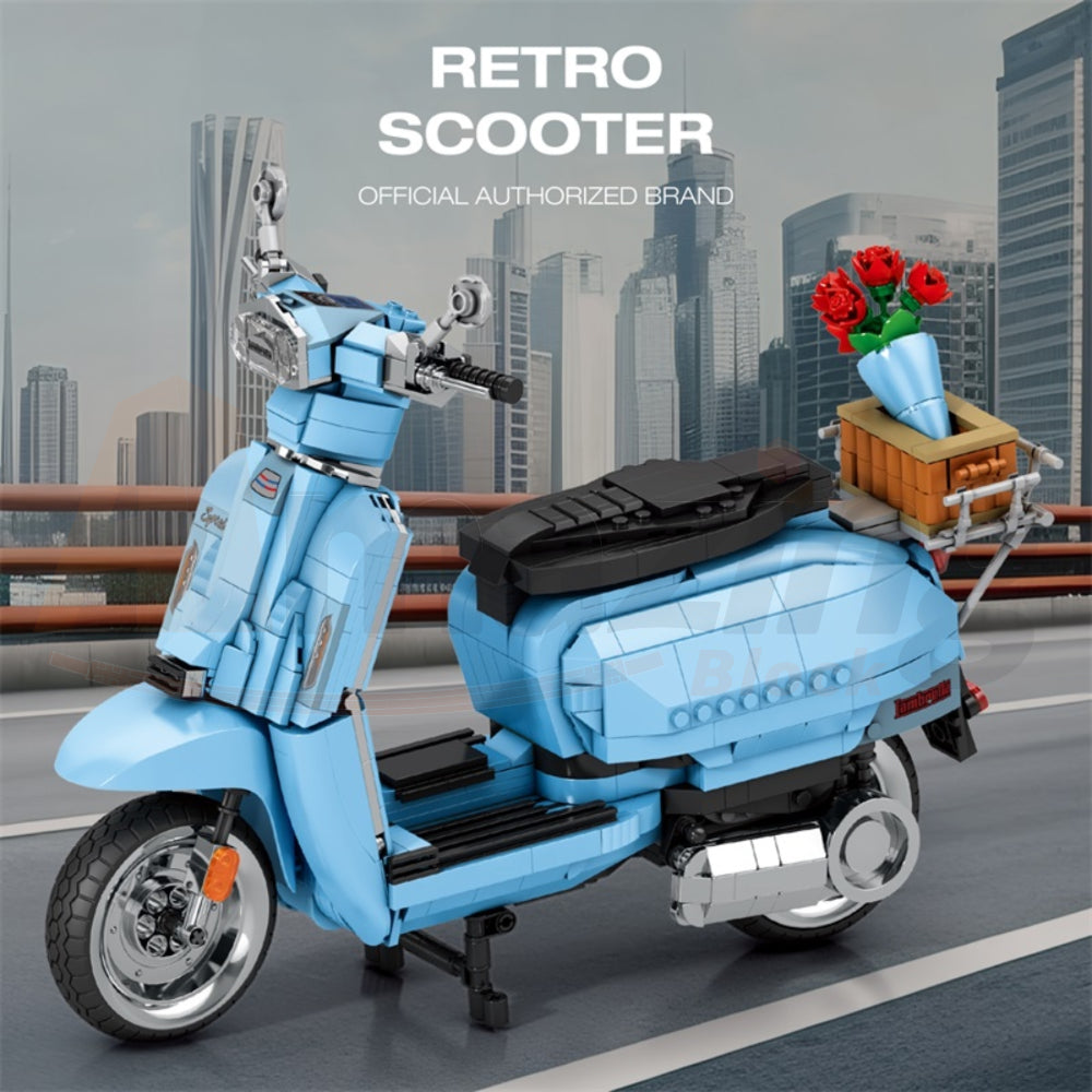 Reobrix 11037 The Retro Scooter Blue