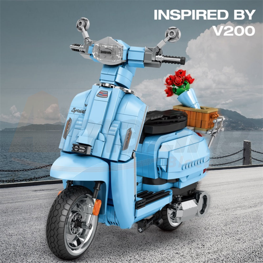 Reobrix 11037 The Retro Scooter Blue