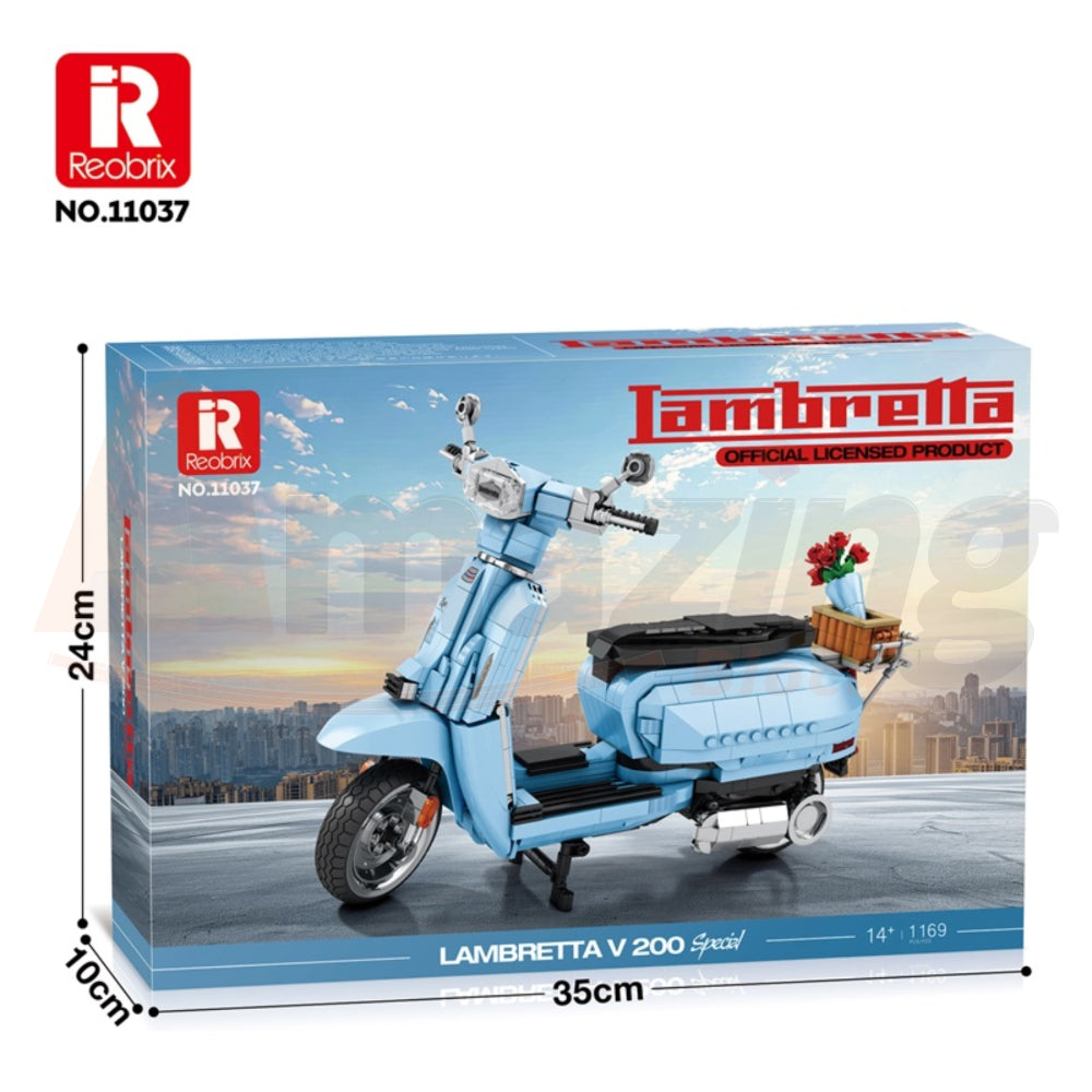 Reobrix 11037 The Retro Scooter Blue