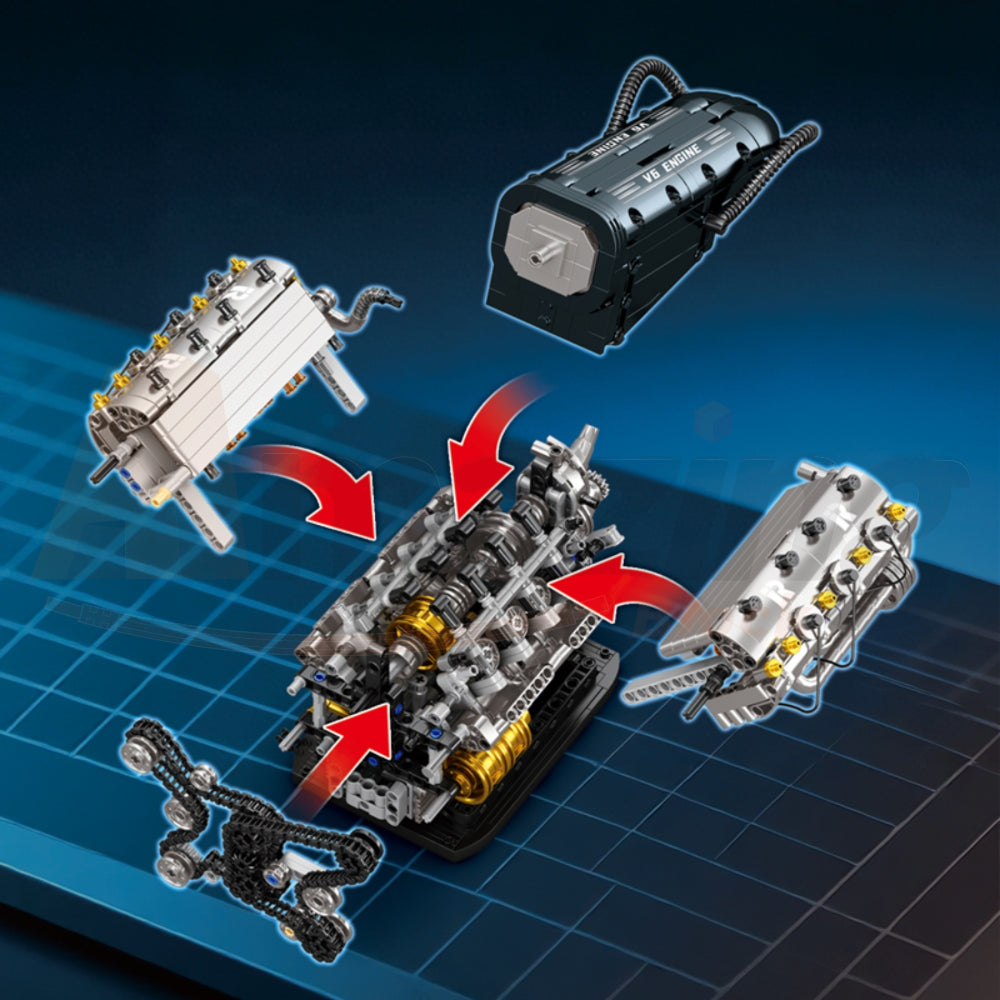 Reobrix 33013 The V6 Engine with Motor