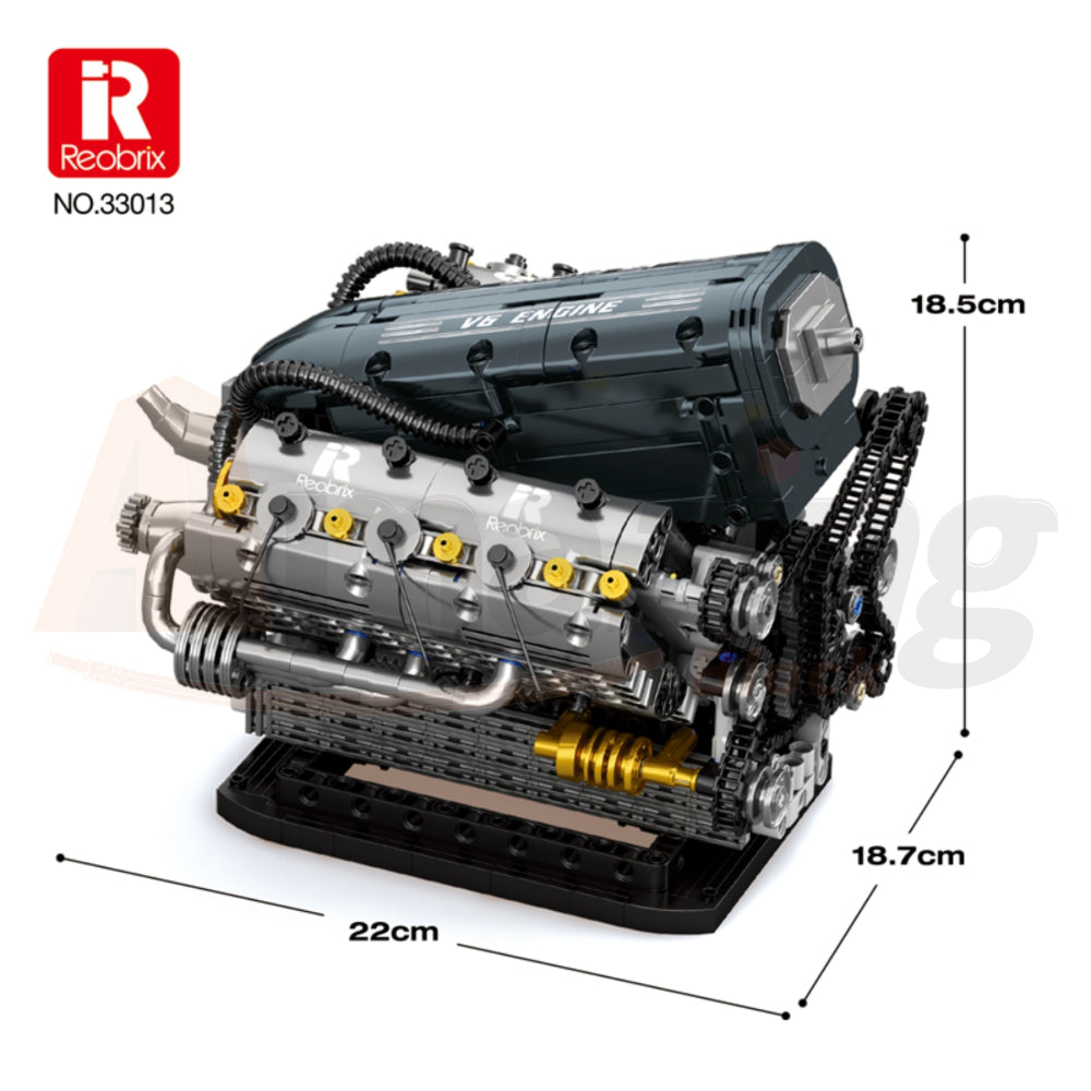 Reobrix 33013 The V6 Engine with Motor
