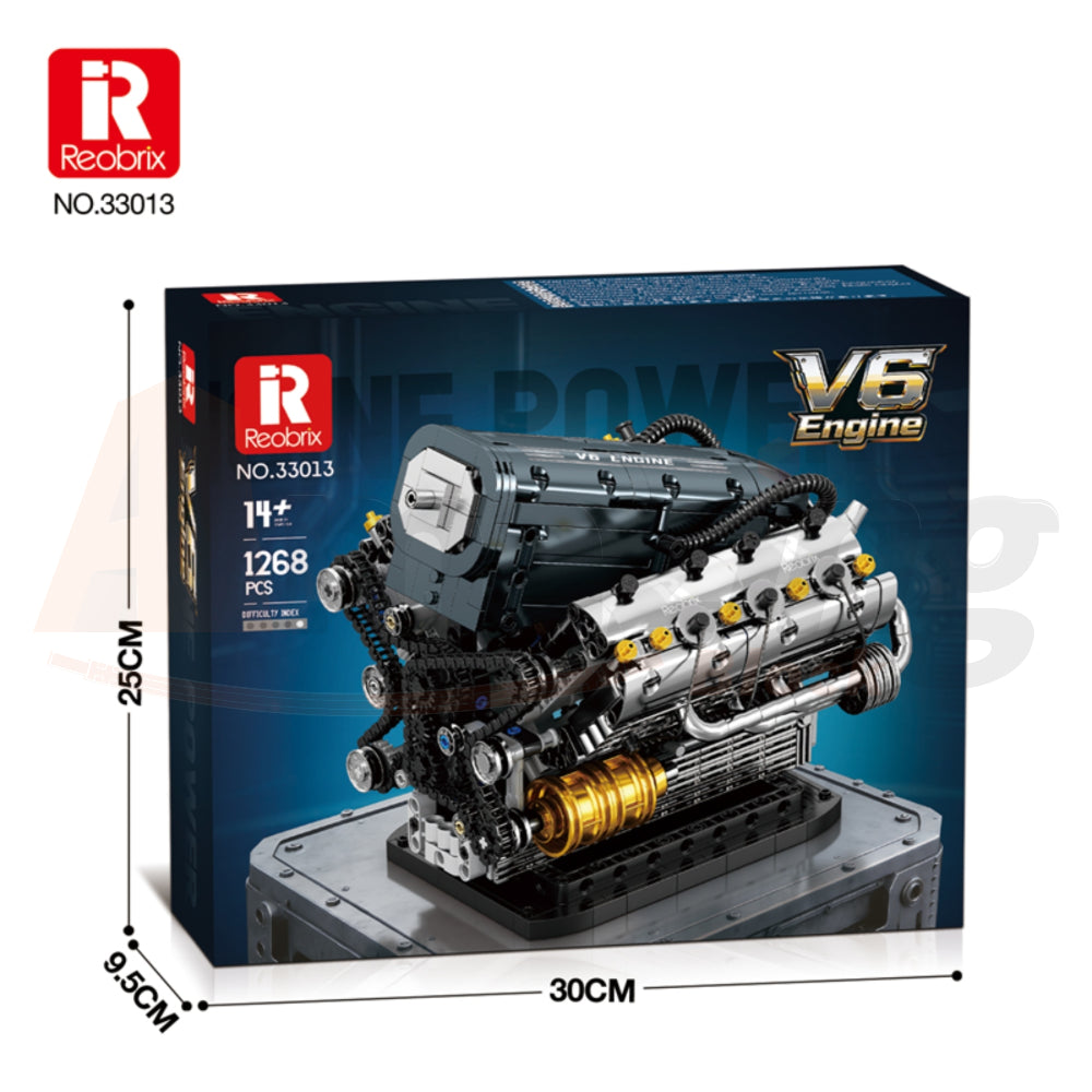 Reobrix 33013 The V6 Engine with Motor