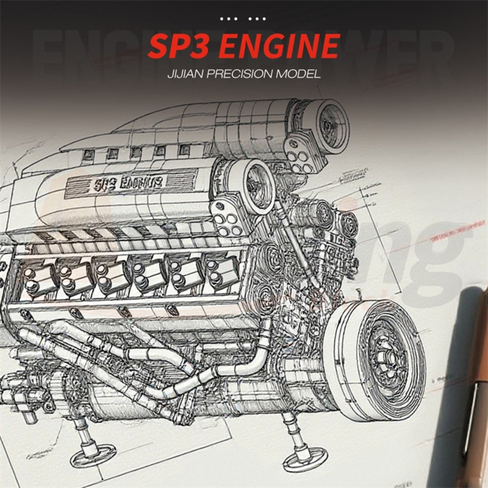 Reobrix 33016 The Ferrari SP3 Engine with Motor