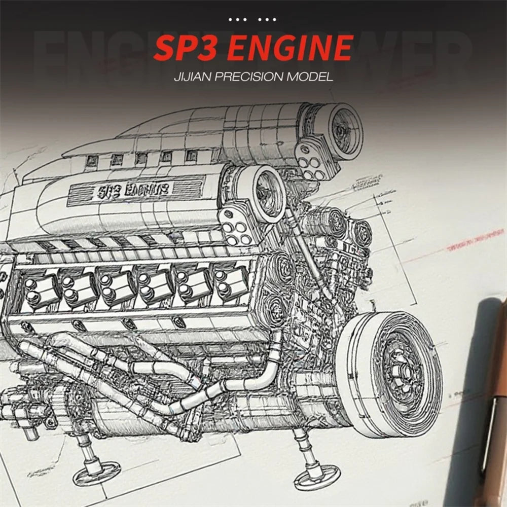 Reobrix ZZ33016 The Ferrari SP3 Engine with Motor