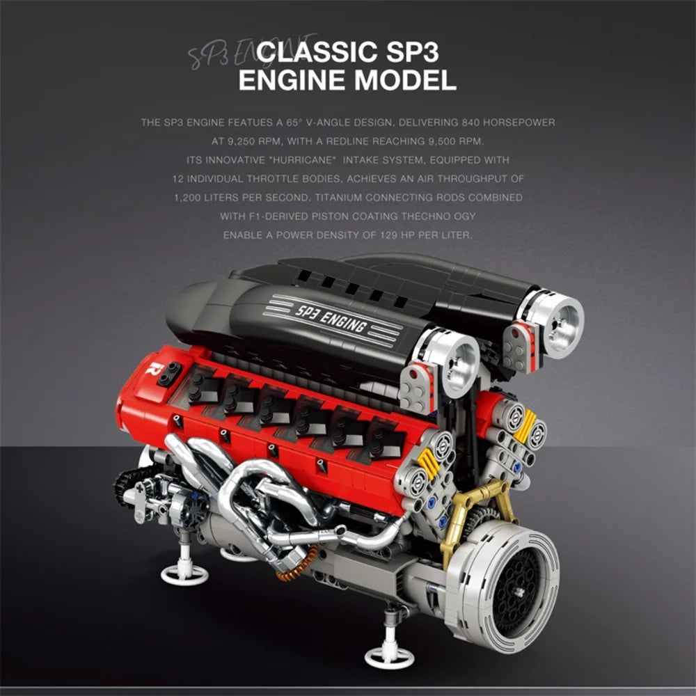 Reobrix ZZ33016 The Ferrari SP3 Engine with Motor