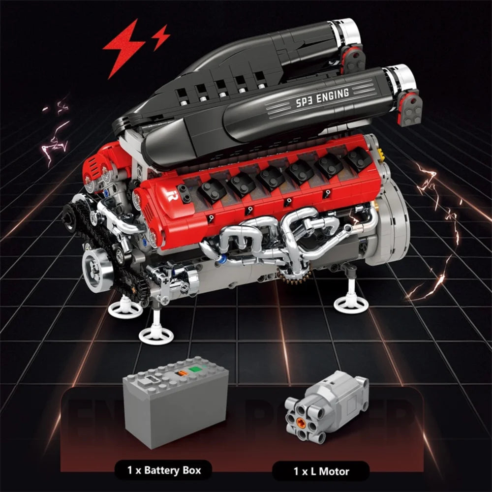 Reobrix ZZ33016 The Ferrari SP3 Engine with Motor