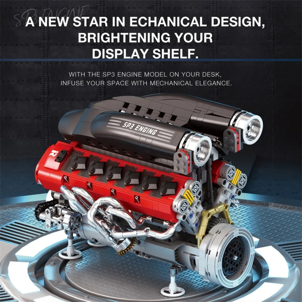 Reobrix ZZ33016 The Ferrari SP3 Engine with Motor