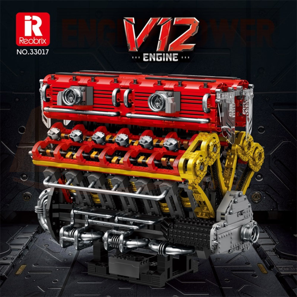 Reobrix 33017 The V12 Engine with Motor