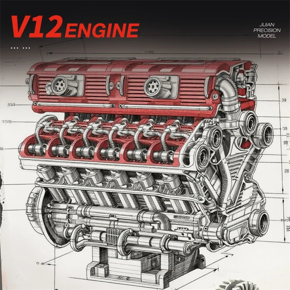 Reobrix ZZ33017 The V12 Engine with Motor