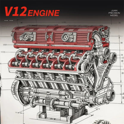 Reobrix ZZ33017 The V12 Engine with Motor