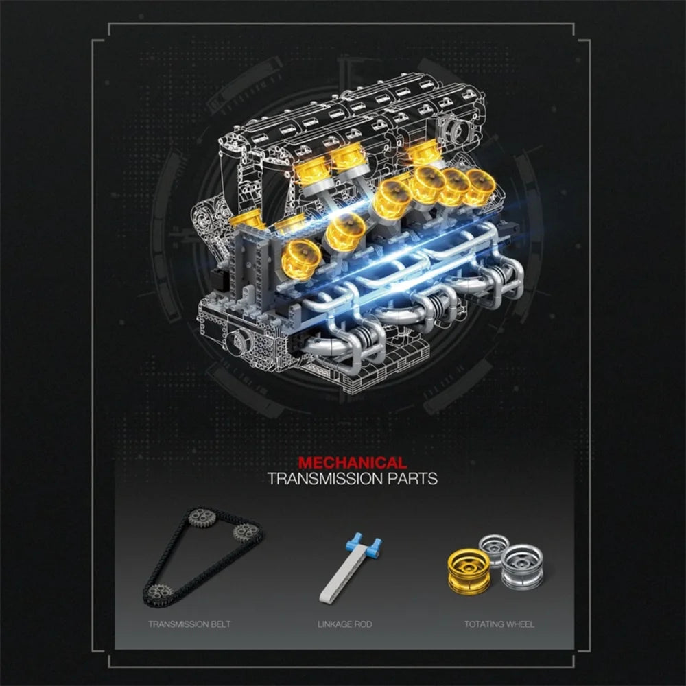 Reobrix ZZ33017 The V12 Engine with Motor