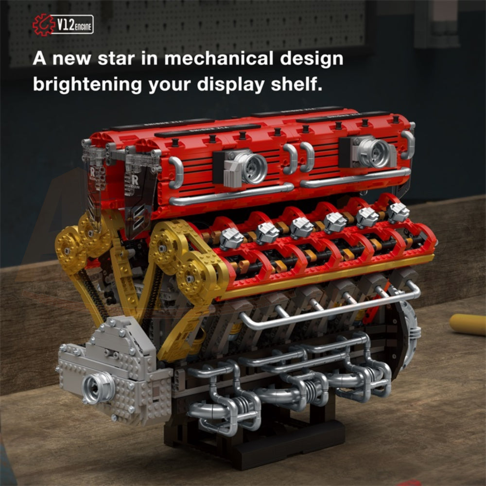 Reobrix 33017 The V12 Engine with Motor