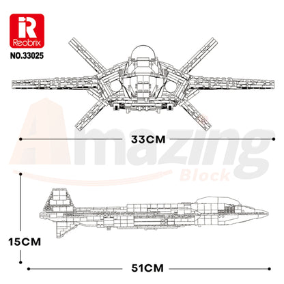 Reobrix 33025 The J-20 Fighter