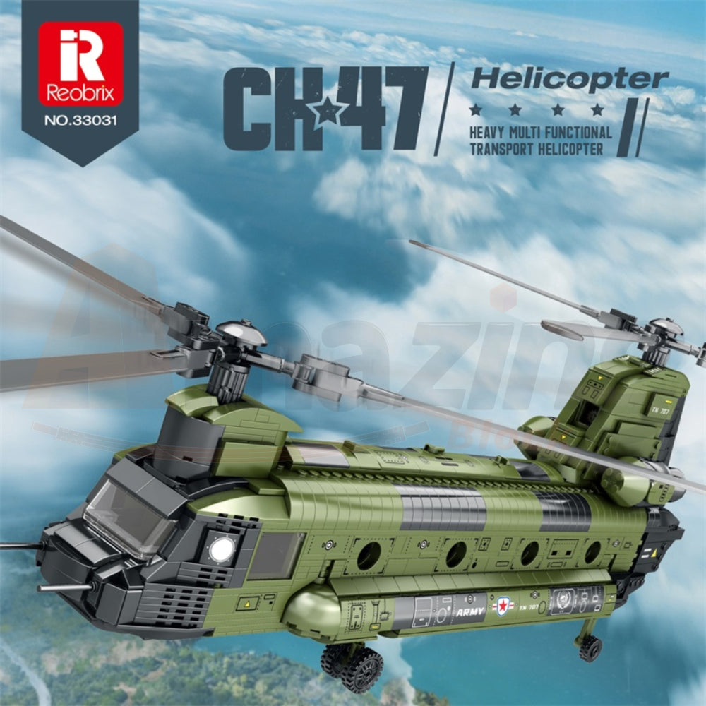 Reobrix 33031 The CH-47 Transport Helicopter Chinook without Minifigures
