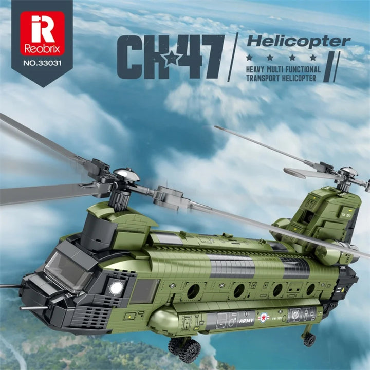 Reobrix ZZ33031 The CH-47 Transport Helicopter Chinook without Minifigures