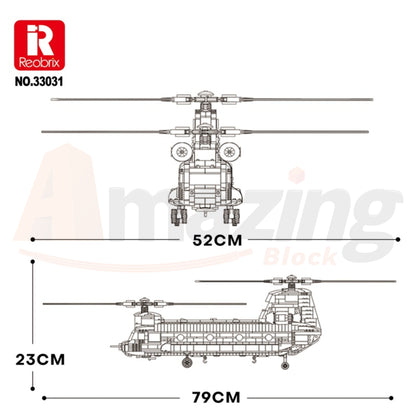 Reobrix 33031 The CH-47 Transport Helicopter Chinook without Minifigures