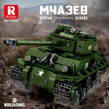 Reobrix ZZ77030 The M4A3E8 Sherman Tank