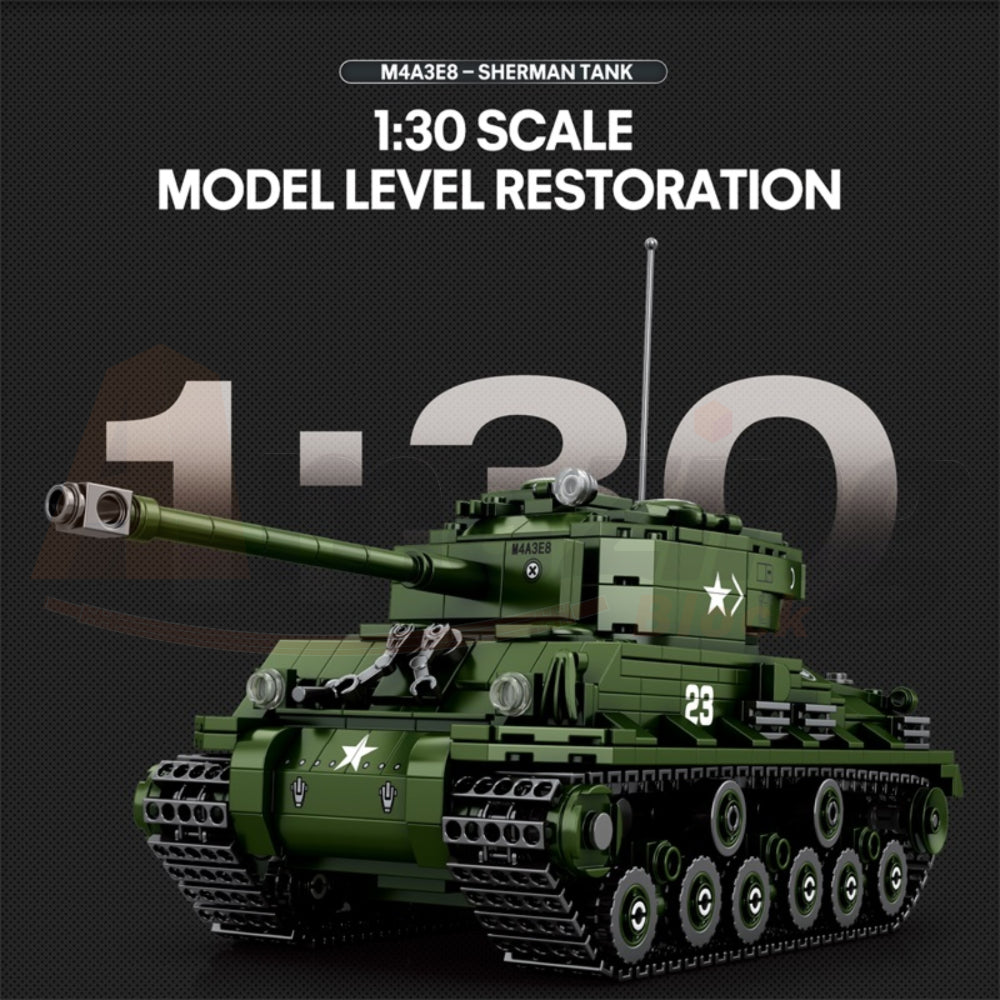 Reobrix 77030 The M4A3E8 Sherman Tank
