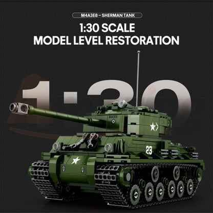 Reobrix 77030 The M4A3E8 Sherman Tank