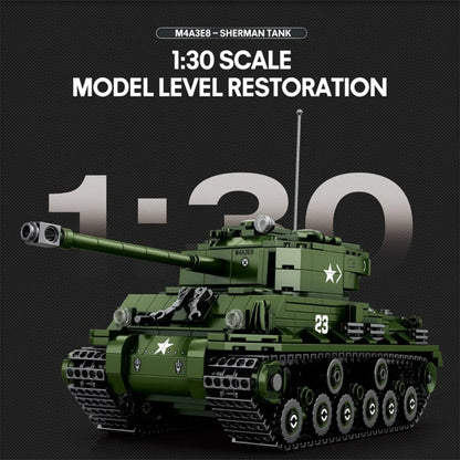 Reobrix ZZ77030 The M4A3E8 Sherman Tank