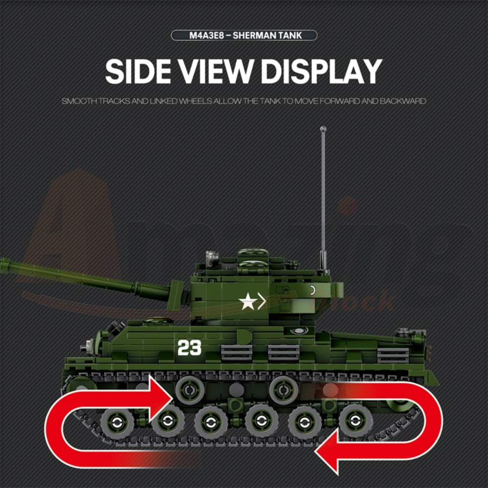 Reobrix 77030 The M4A3E8 Sherman Tank