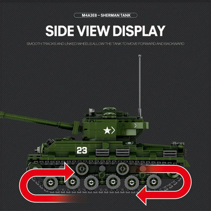 Reobrix ZZ77030 The M4A3E8 Sherman Tank