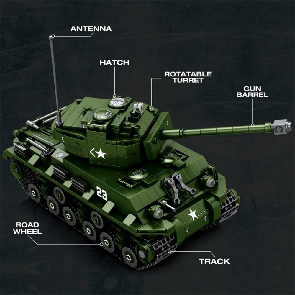 Reobrix ZZ77030 The M4A3E8 Sherman Tank