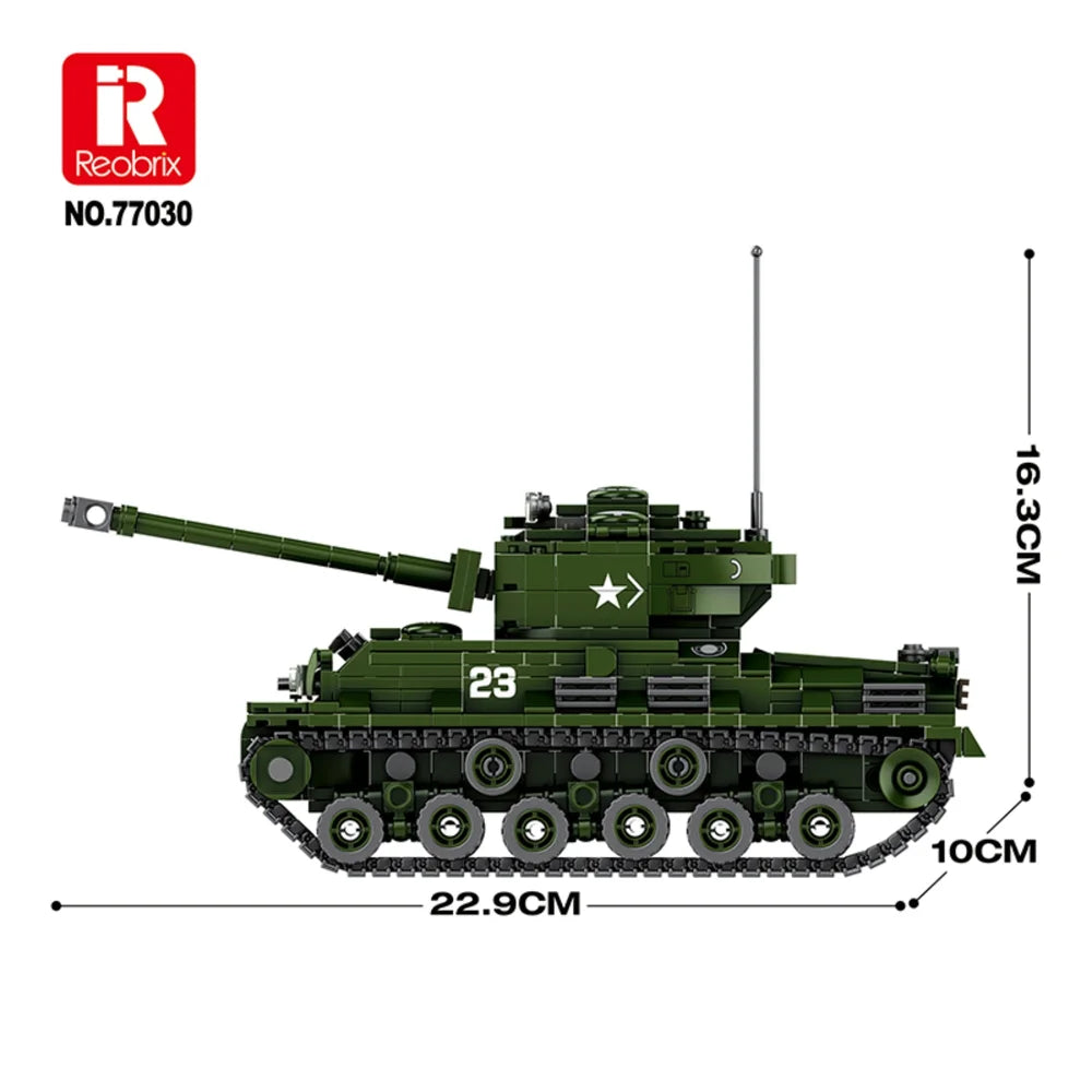 Reobrix ZZ77030 The M4A3E8 Sherman Tank