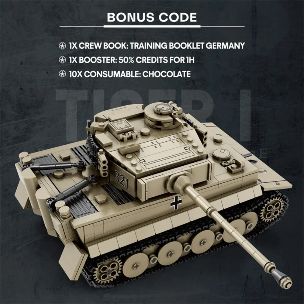 Reobrix ZZ77031 The Tiger I Tank
