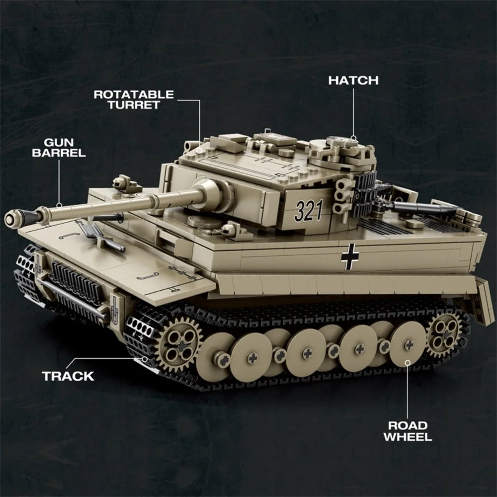 Reobrix ZZ77031 The Tiger I Tank