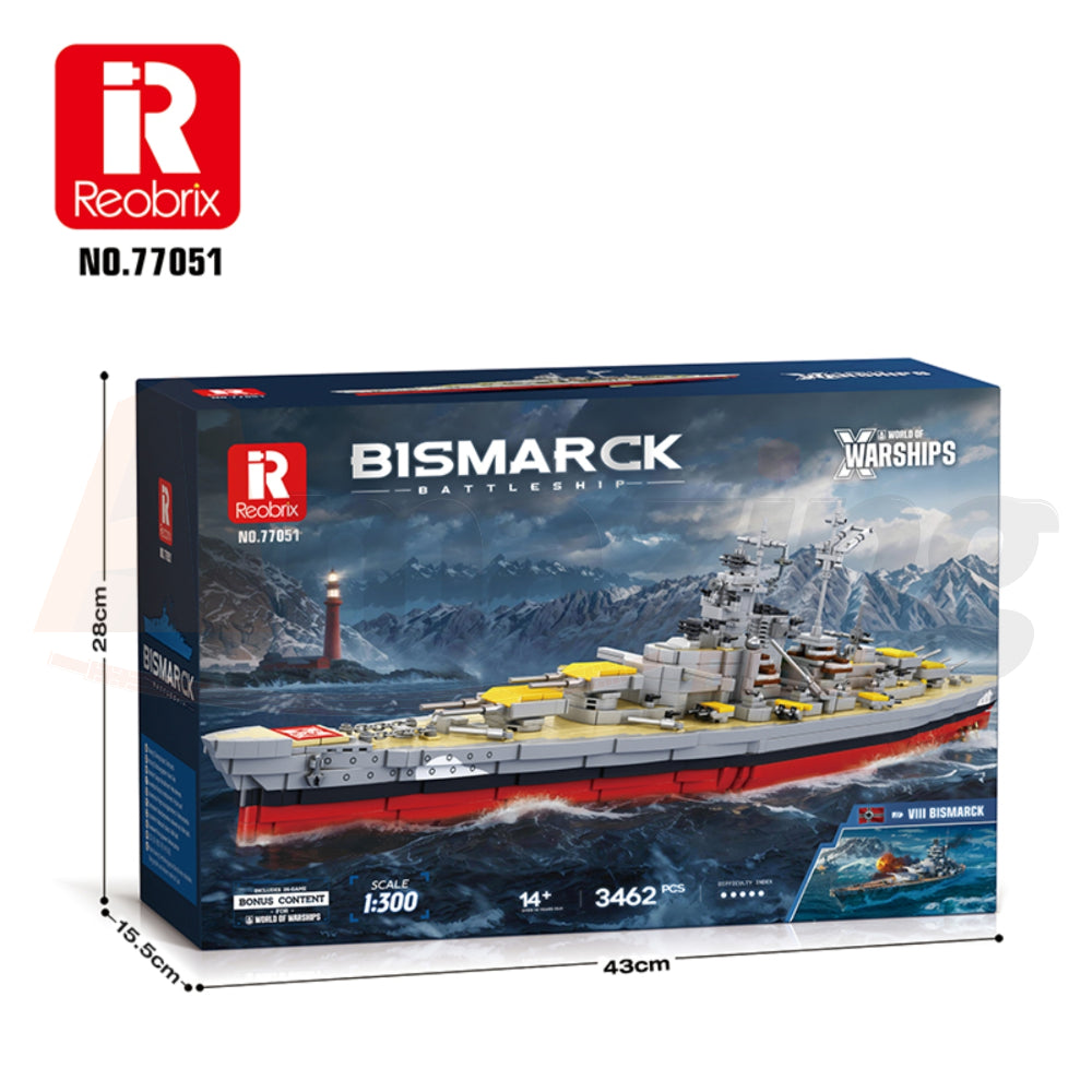 Reobrix 77051 The 1:300 Scale Bismarck Battleship